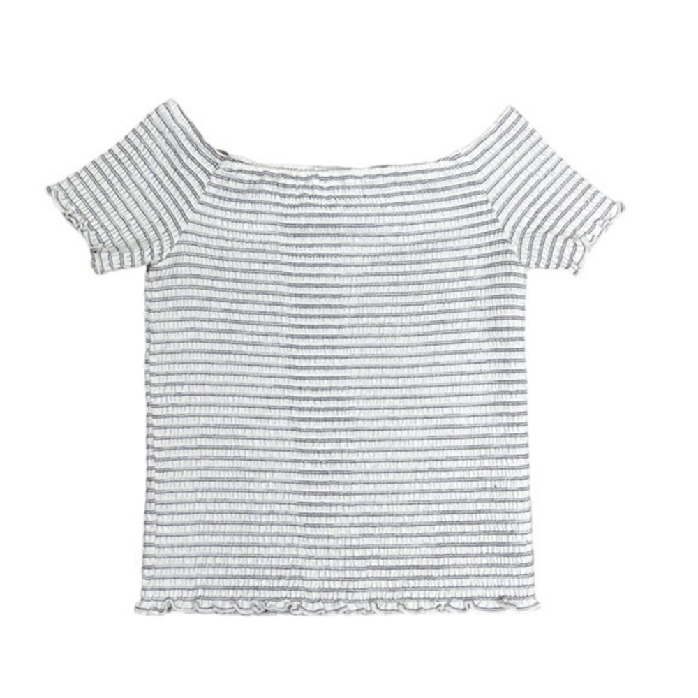 Art Class Short Sleeve White/Black Striped Shirt Large 10/12 Girl's‎